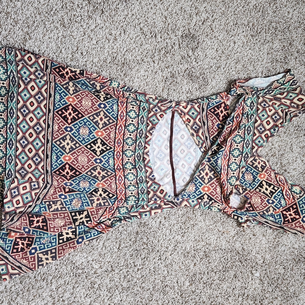 Multicolor Geometric Pattern Dress - Picture 2 of 3